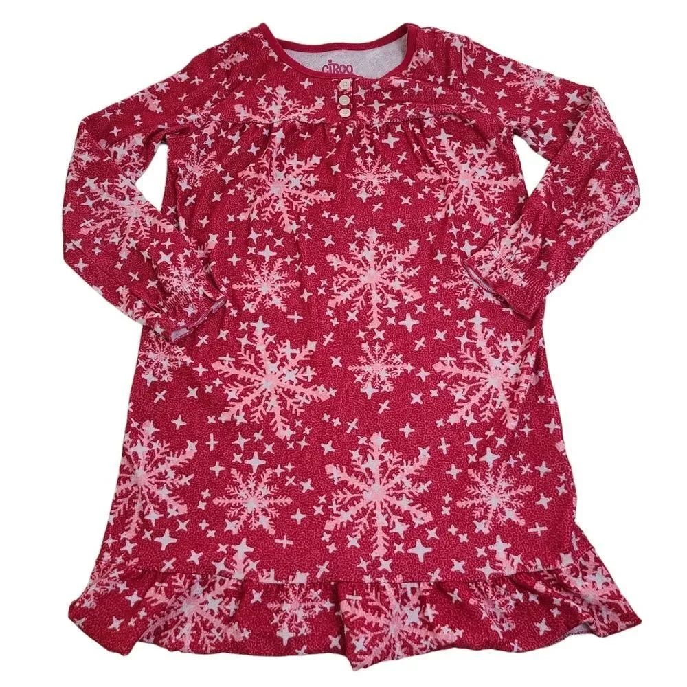 Girls Frozen Pajama set and Santa Snowflake Nightgown Bundle Size S 6 6X